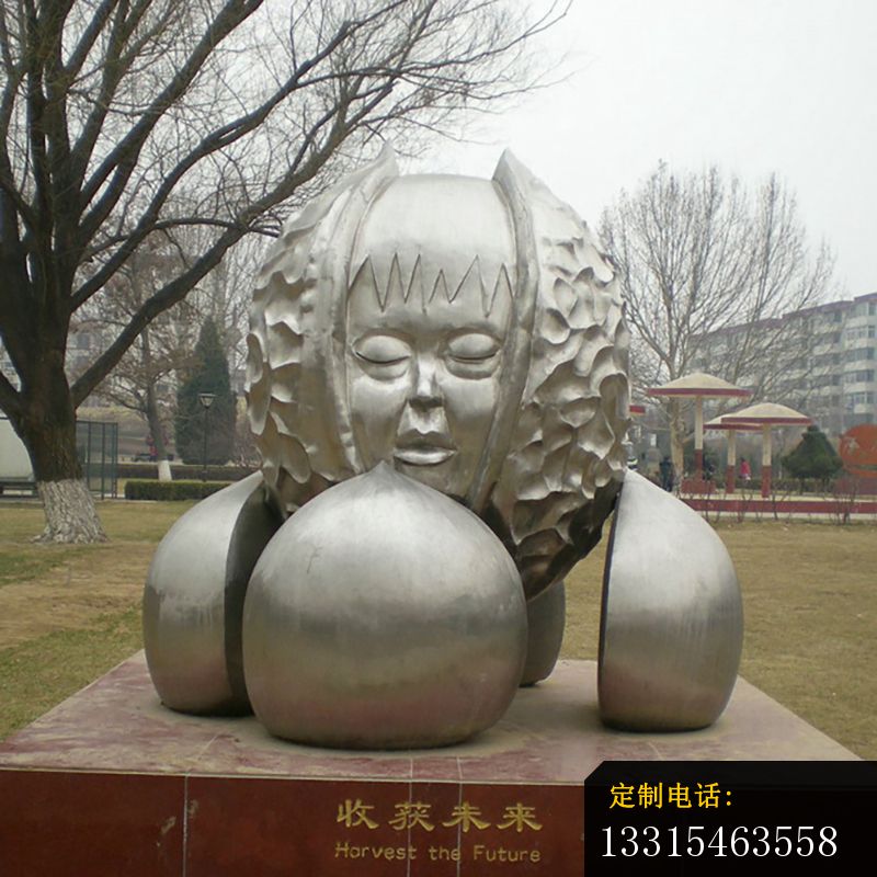 收获未来雕塑，公园不锈钢景观雕塑_800*800