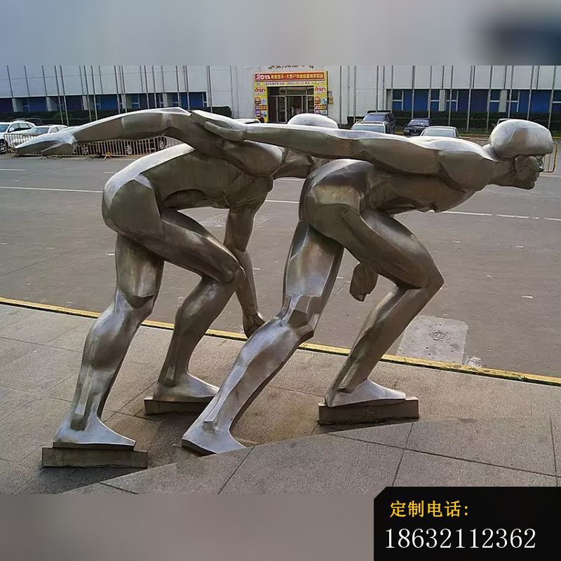 不锈钢滑冰雕塑，不锈钢人物雕塑_800*800