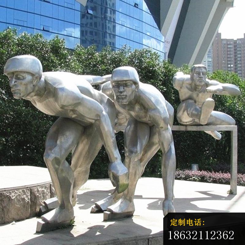 不锈钢几何运动人物雕塑公园抽象人物雕塑_800*800