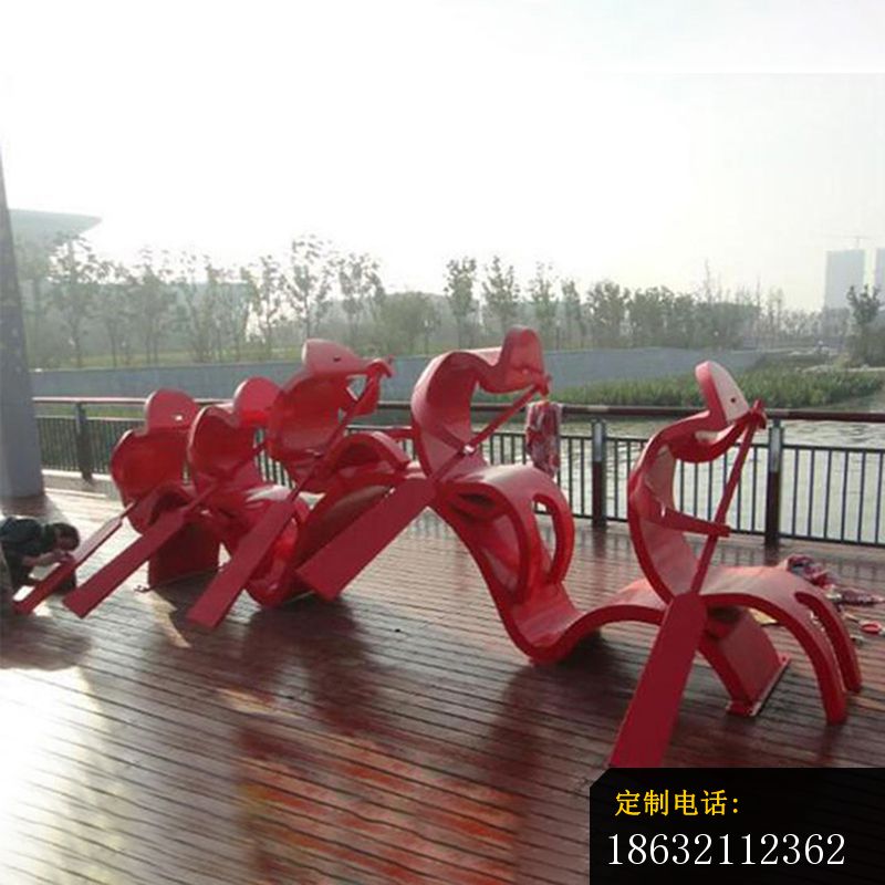 不锈钢划船对  广场景观雕塑_800*800