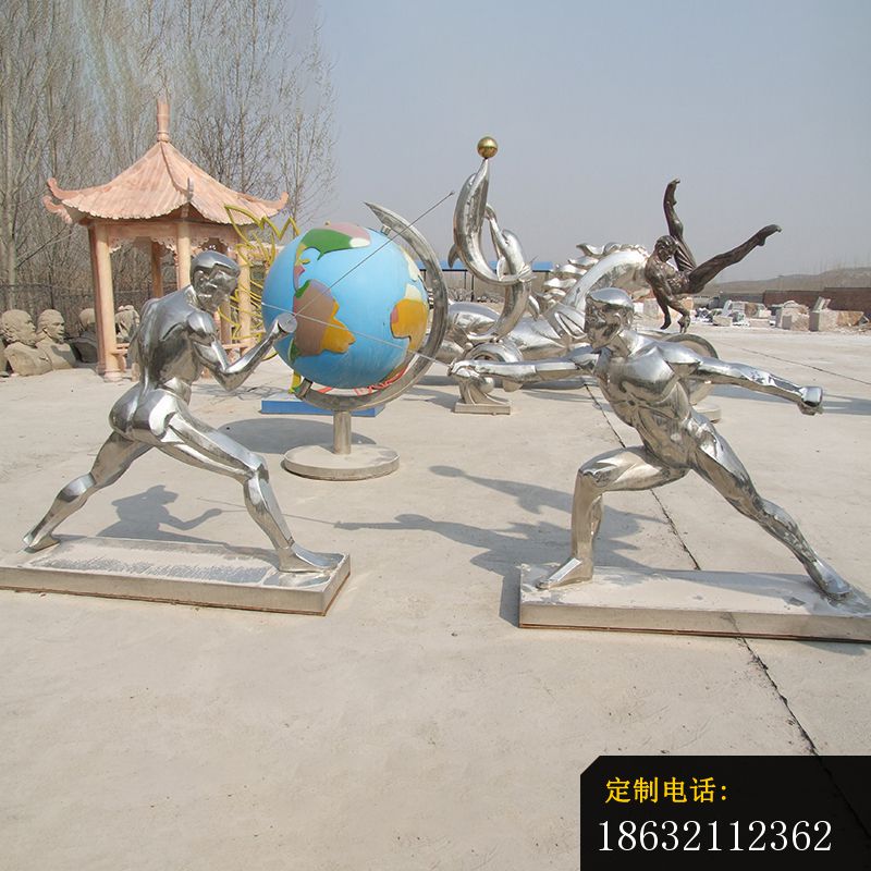 不锈钢运动员雕塑，击剑雕塑_800*800