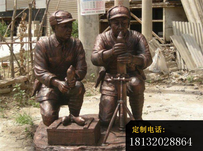 放手榴弹的战士铜雕，革命战士铜雕_700*520