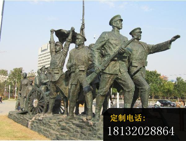 革命战士铜雕，广场景观雕塑_600*453