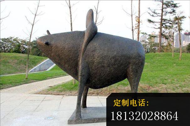 公园抽象动物铜雕，动物铜雕_606*402