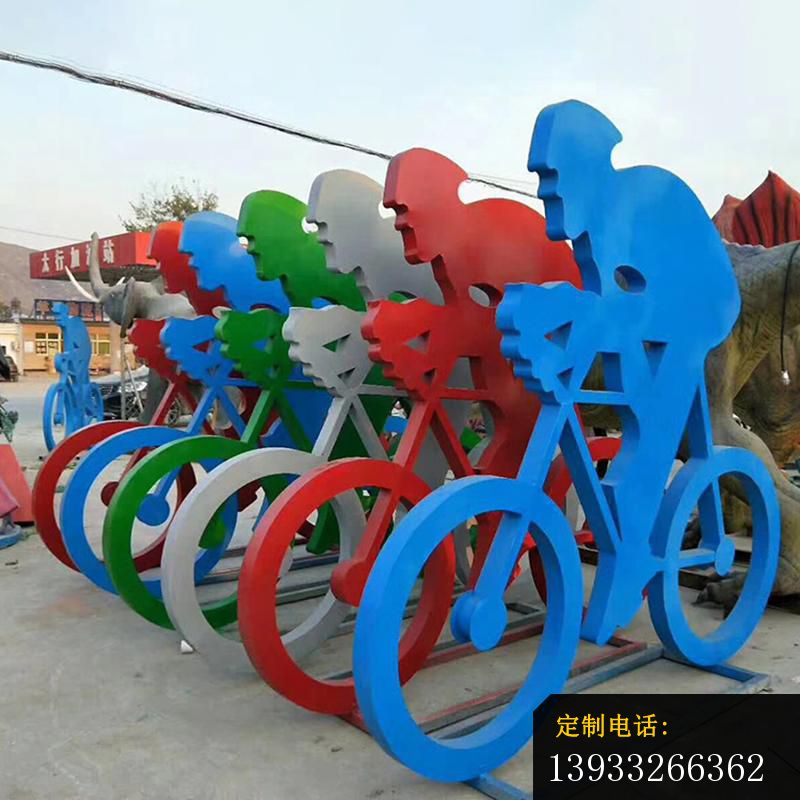 公园不锈钢单车运动景观雕塑_800*800