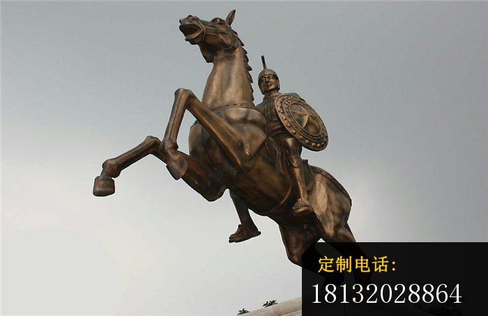 古罗马战士铜雕，骑马战士雕塑_700*454