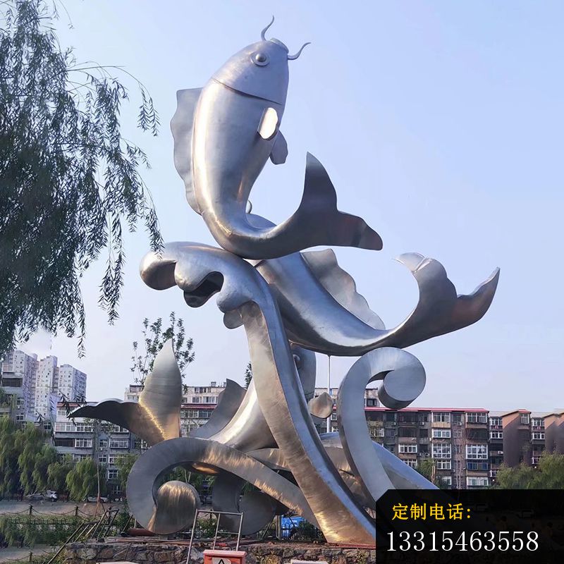 不锈钢城市创意景观鱼雕塑 _800*800