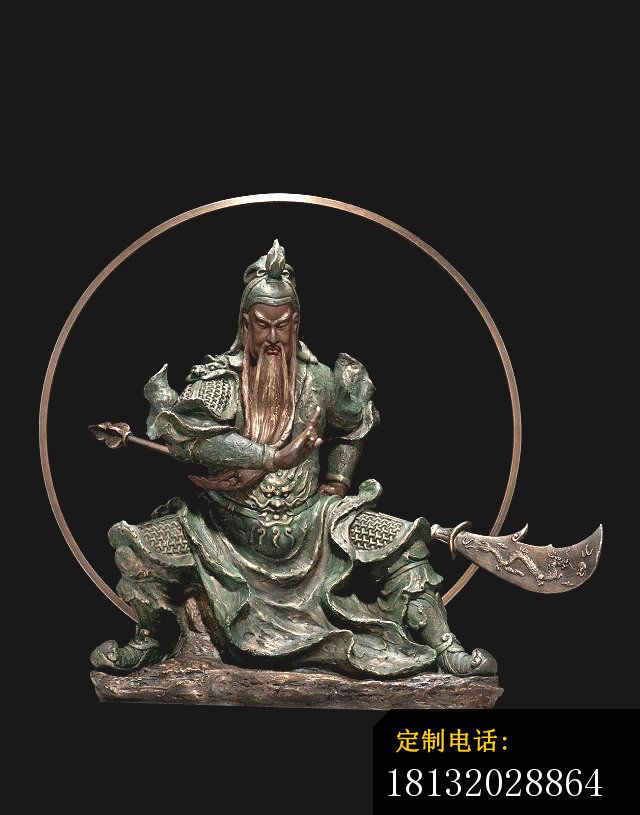 关帝铜雕，古代人物雕塑_640*815