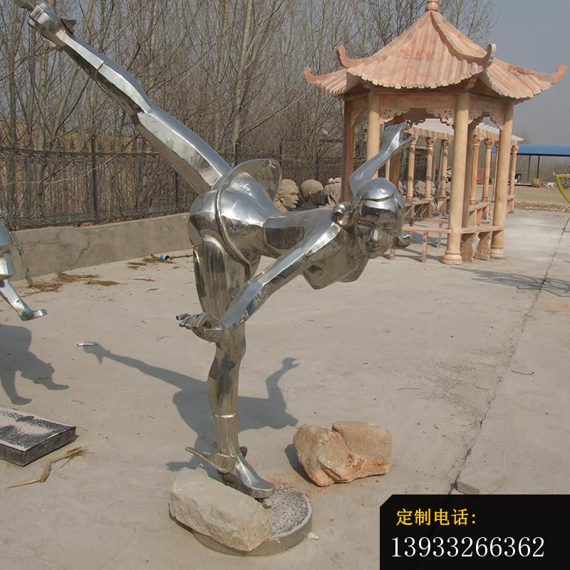 公园不锈钢滑冰人物雕塑_800*800