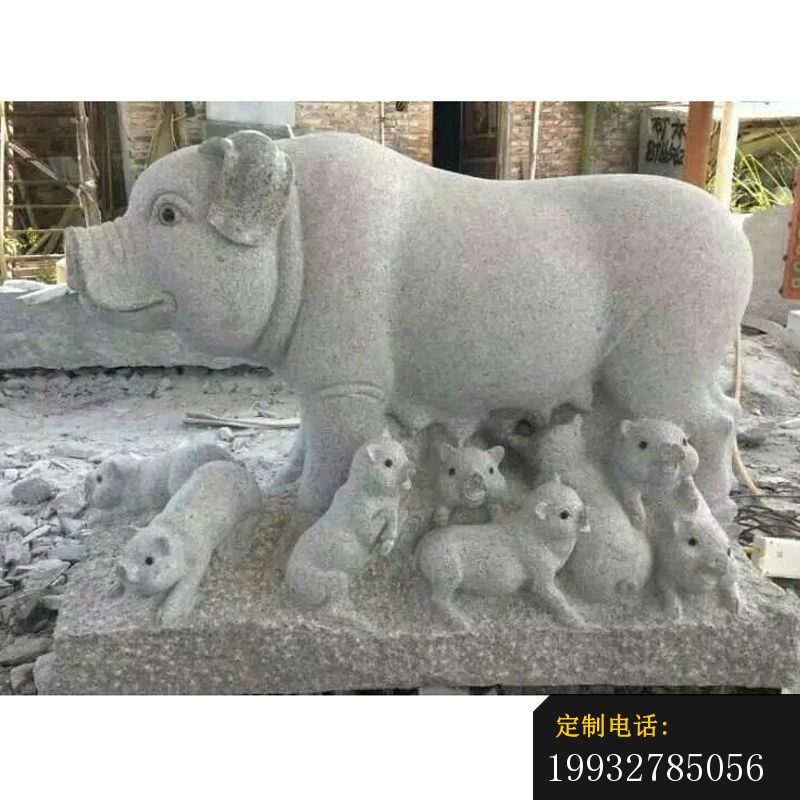石头猪雕塑，石雕猪 (2)_800*800
