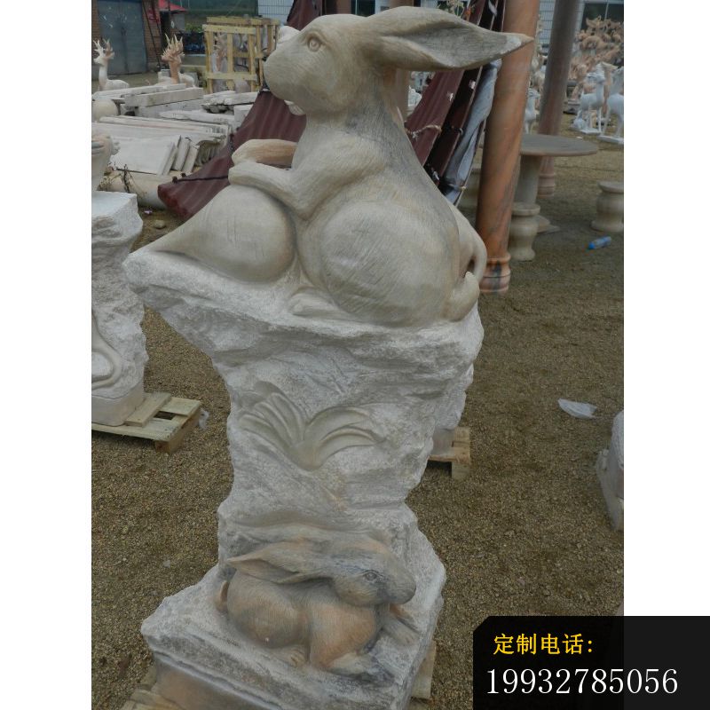十二生肖石雕，晚霞红动物石雕 (10)_800*800
