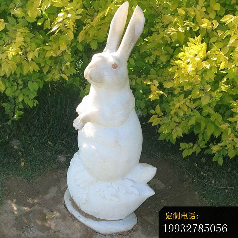 小白兔石雕，汉白玉动物石雕_800*800