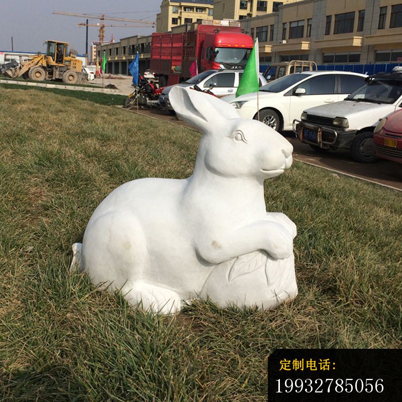 白兔石雕，汉白玉动物雕塑_800*800