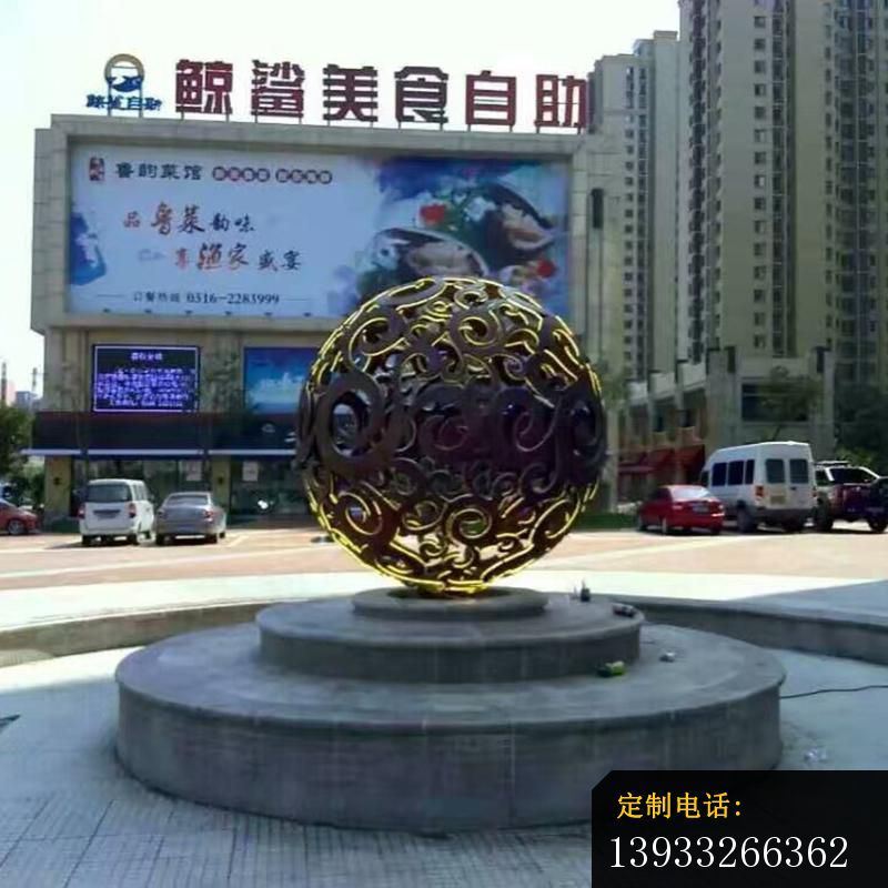 广场不锈钢镂空球景观雕塑_800*800