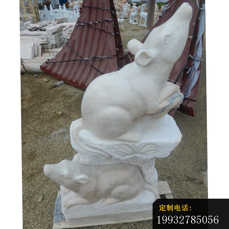十二生肖石雕，晚霞红动物石雕 (2)_800*800