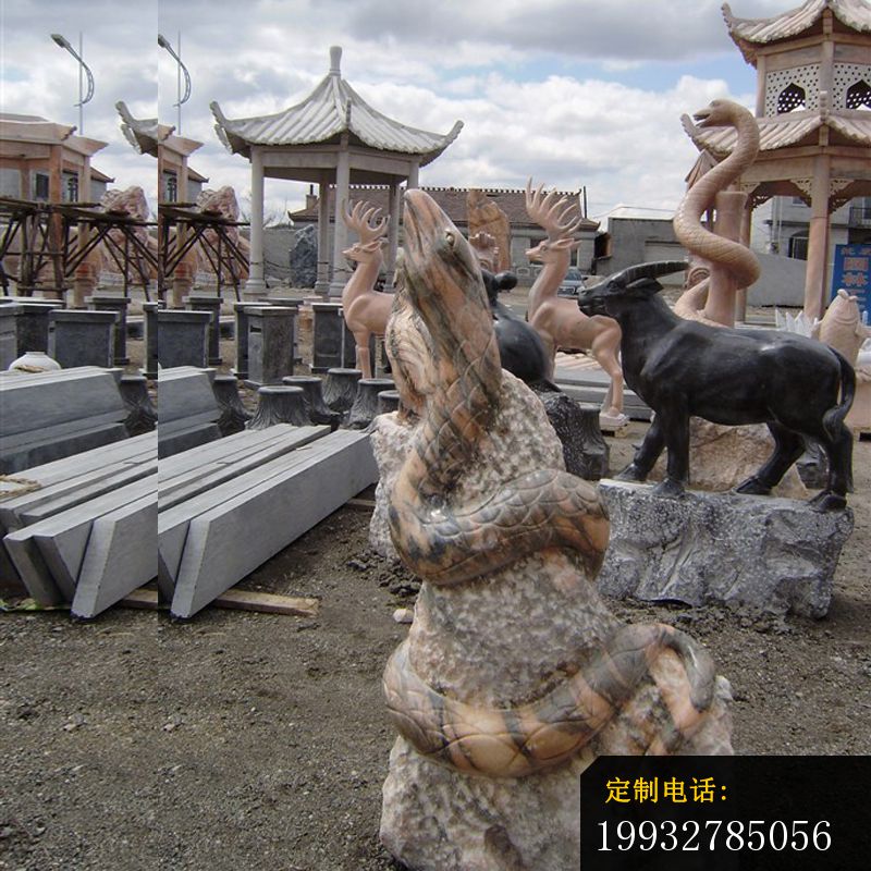 石雕蛇，晚霞红蛇雕塑_800*800