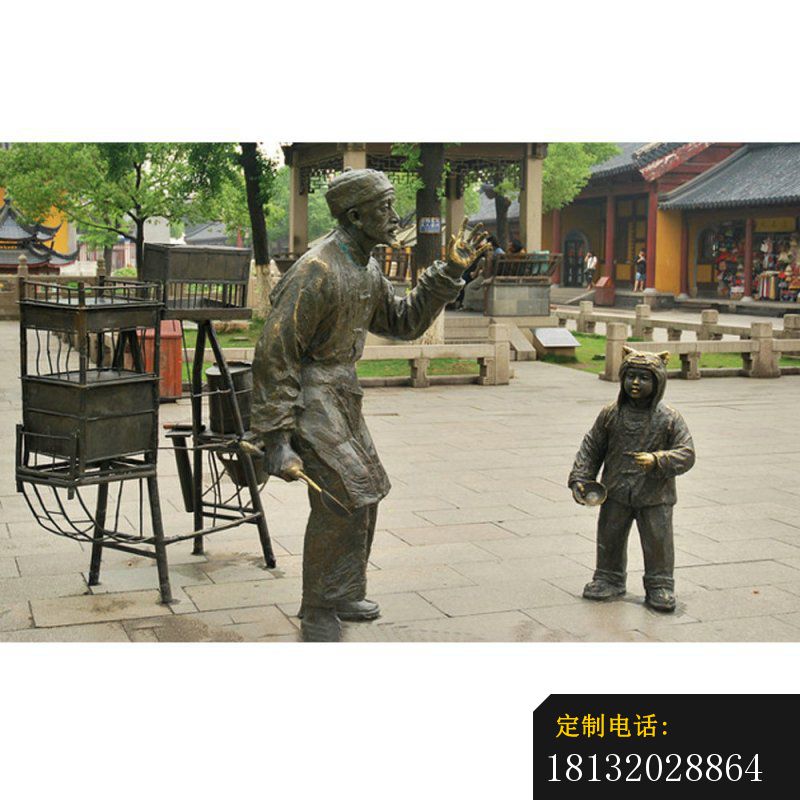 街边小吃人物铜雕，小品铜雕_800*800