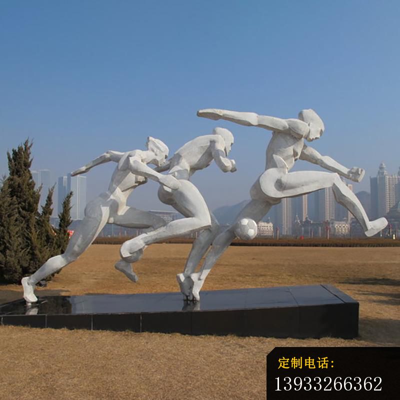 公园不锈钢踢足球运动雕塑_800*800