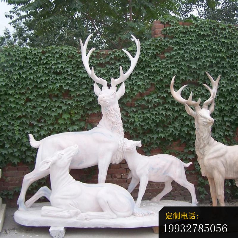 羚羊石雕，汉白玉 动物雕塑_800*800