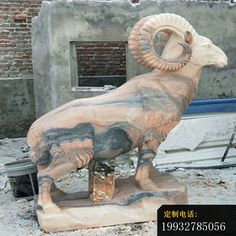 石雕羊，晚霞红公园动物雕塑_800*800