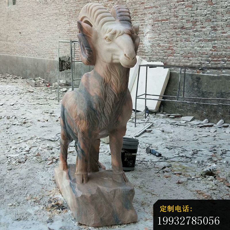 晚霞红山羊  石雕公园动物雕塑_800*800