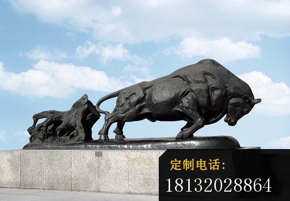 开荒牛铜雕，广场景观雕塑_590*410