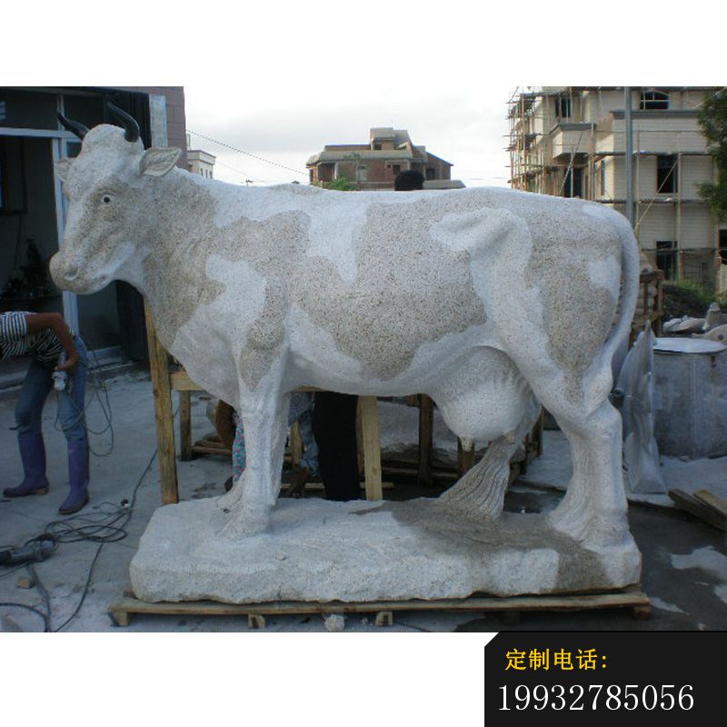 奶牛石雕，公园动物石雕 (3)_800*800