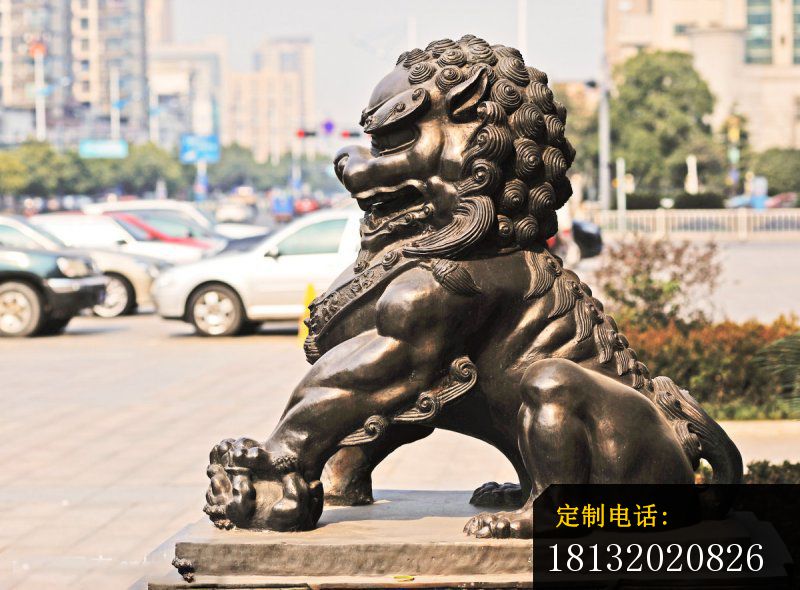 铜雕狮子 北方铜狮雕塑 (2)_800*590