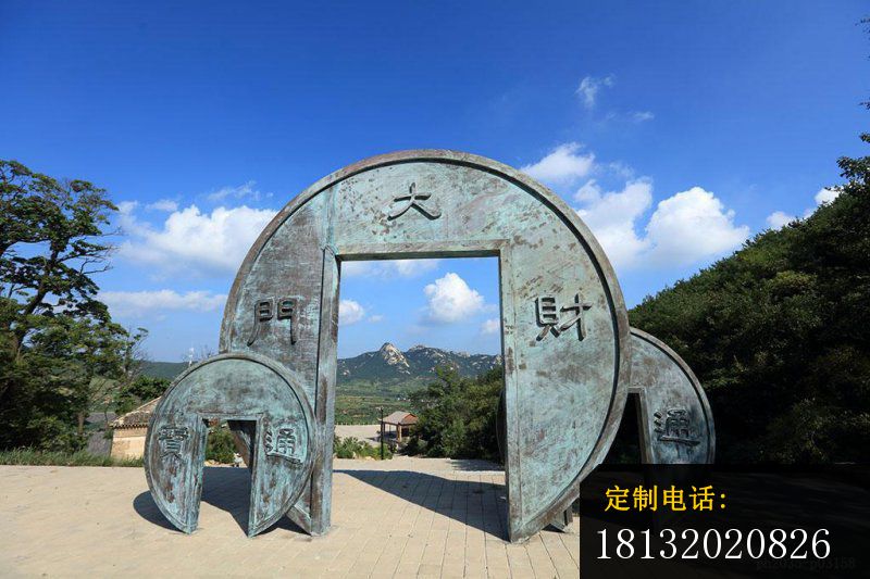 铜钱造型门 景观铜雕_800*533