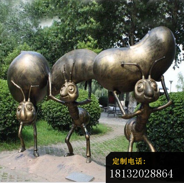 蚂蚁搬家铜雕，公园动物雕塑_628*623