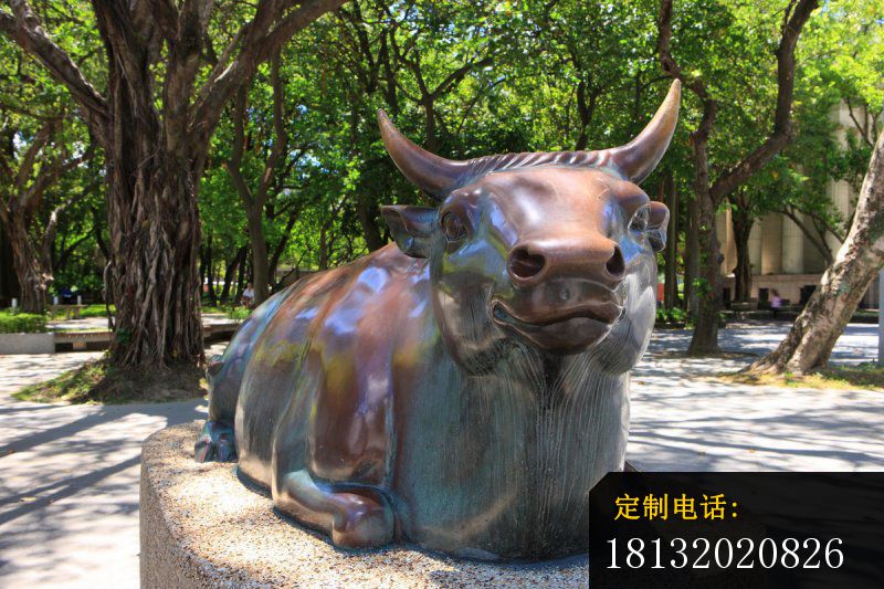 卧着的牛铜雕 铸铜牛雕塑_800*533