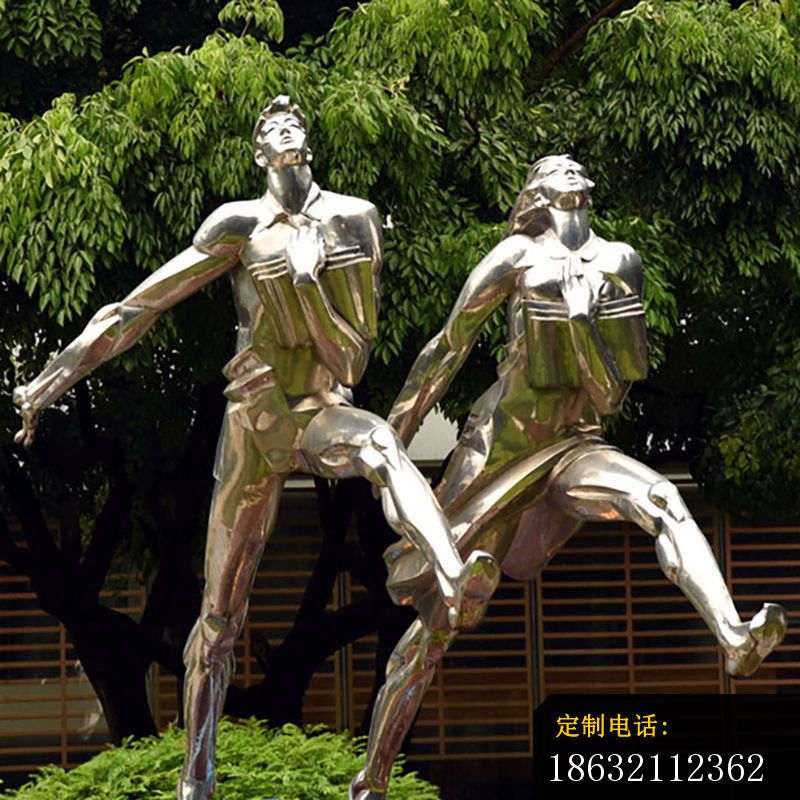 不锈钢镜面跑步  广场人物雕塑_800*800