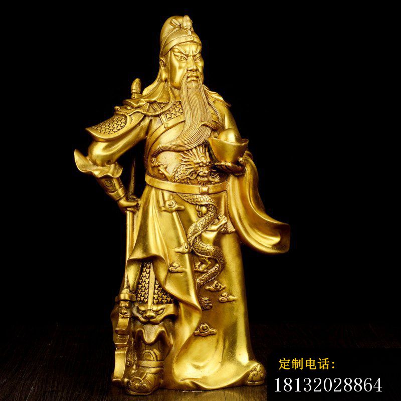 拿着元宝的关公，武财神铜雕_800*800