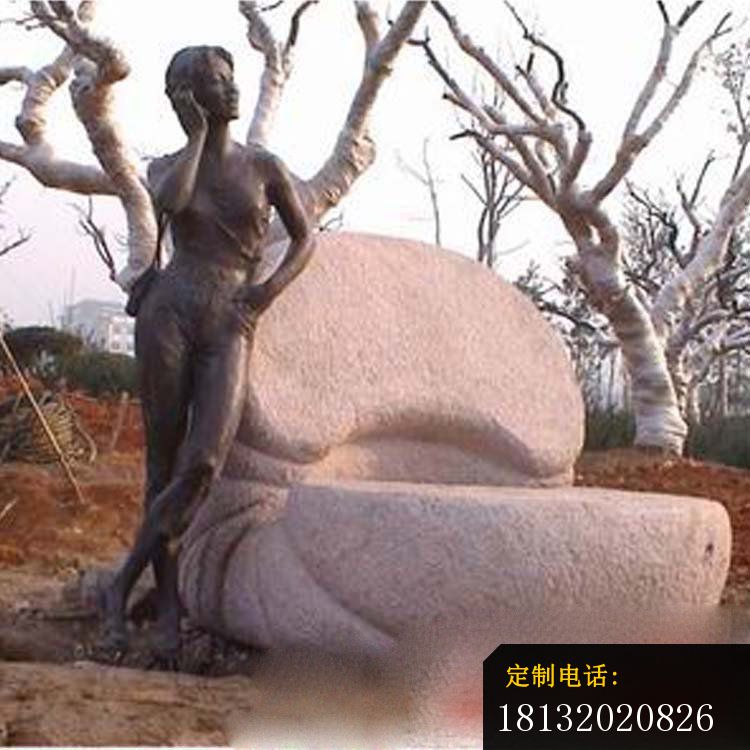 现代女人铜雕 打电话铜雕_750*750