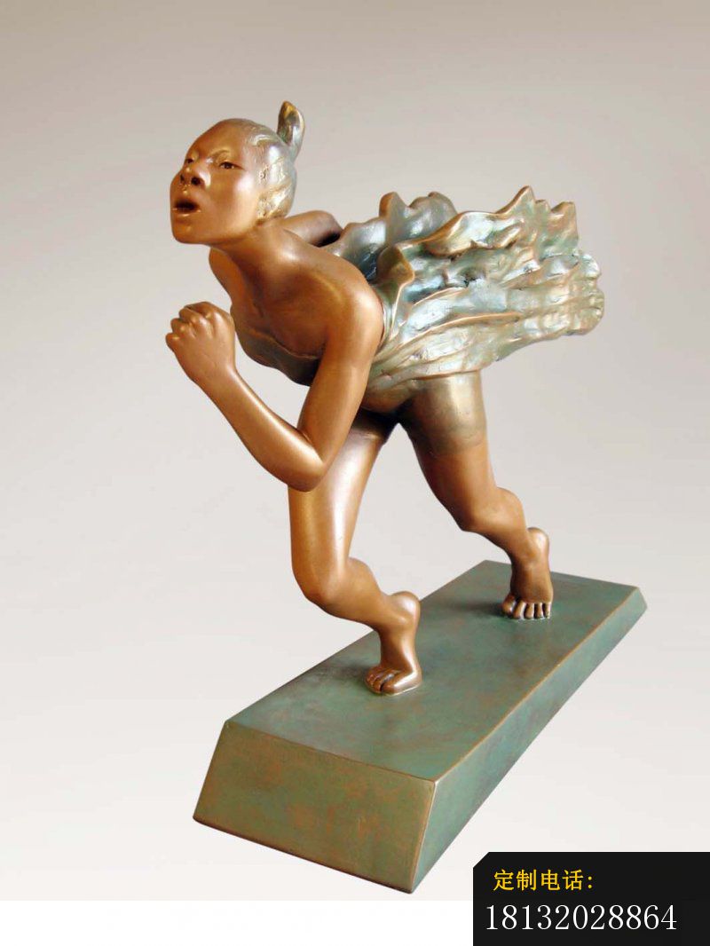 跑步人物铜雕，公园人物雕塑_800*1066