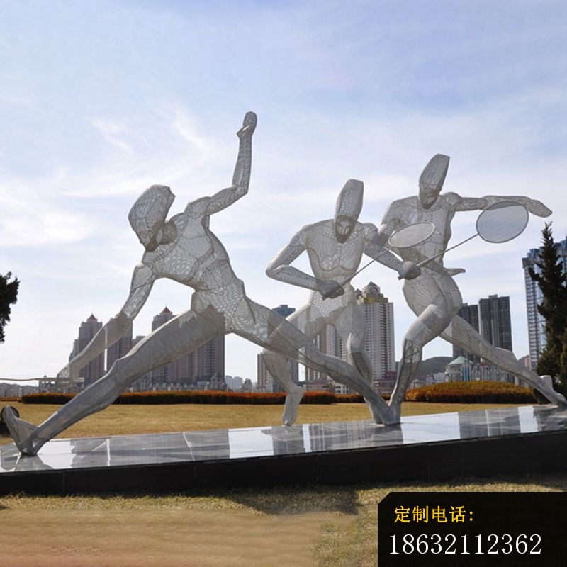 不锈钢运动人物  公园人物雕塑 (6)_800*800
