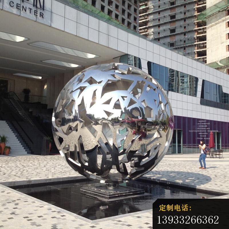 企业不锈钢镂空球景观雕塑_800*800