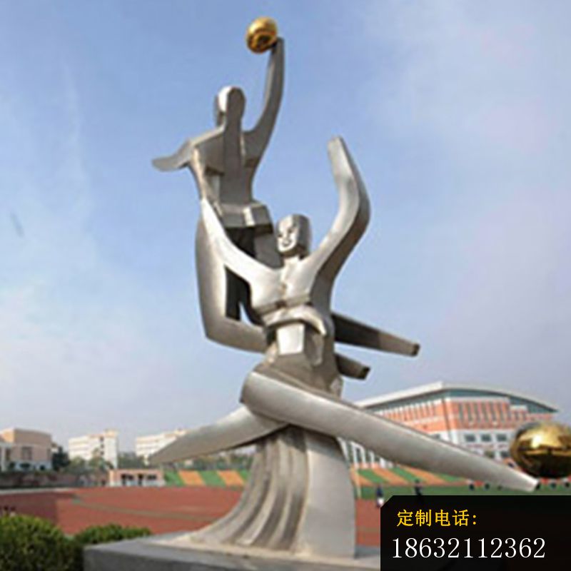 大型抽象人物玩球户外广场景观，不锈钢人物雕塑_800*800