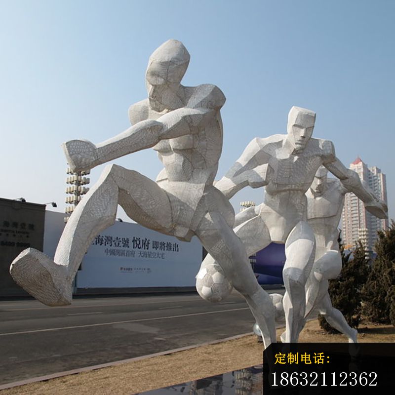 踢足球雕塑，不锈钢运动雕塑 (1)_800*800