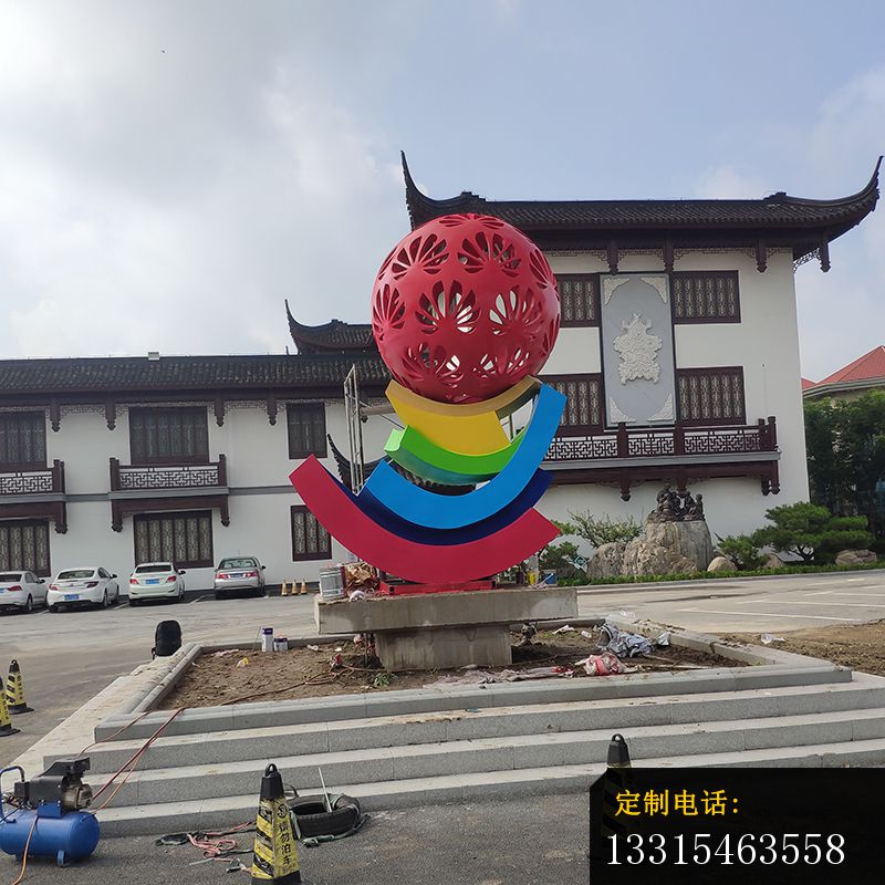 不锈钢彩绘城市镂空球 _800*800