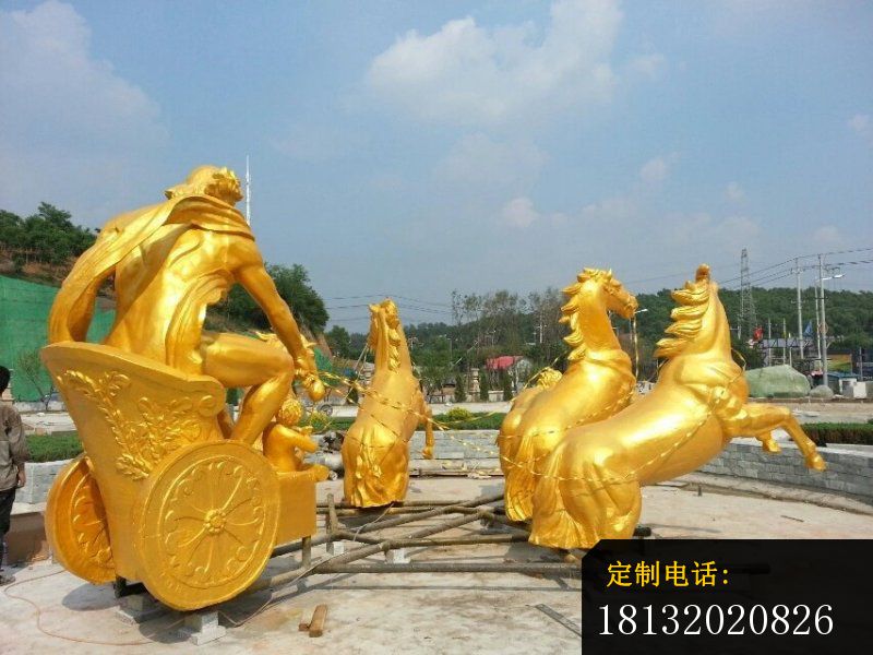 阿波罗战车雕塑玻璃钢仿铜景观雕塑 (2)_800*600