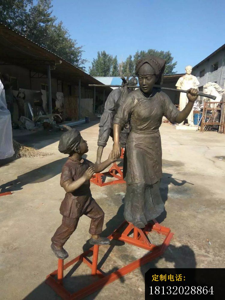 少数民族人物铜雕，公园景观铜雕_750*1000
