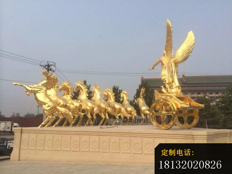 阿波罗战车铜雕广场景观雕塑 (2)_800*600