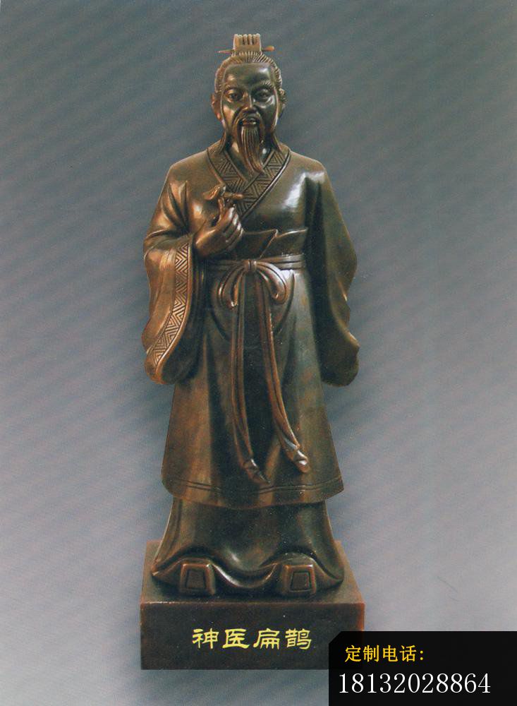 神医扁鹊铜雕，古代人物雕塑_733*1000