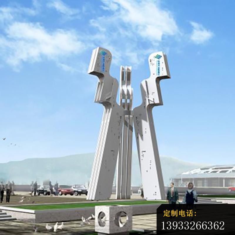 企业不锈钢抽象标志雕塑_800*800