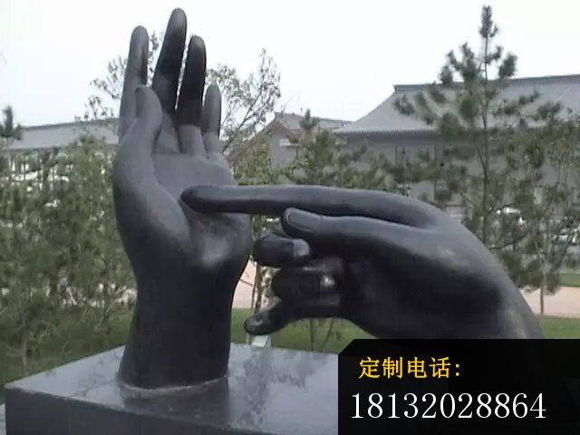 手势铜雕，公园景观雕塑_640*480