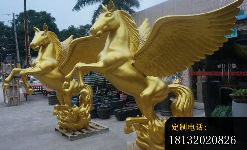 玻璃钢飞马雕塑仿铜动物雕塑_800*486