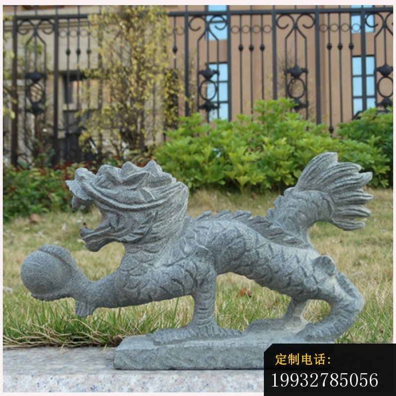 龙戏珠石雕，青石龙雕塑_800*800
