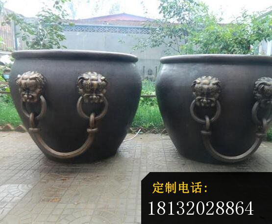 水缸铜雕，寺庙景观雕塑 (2)_555*457