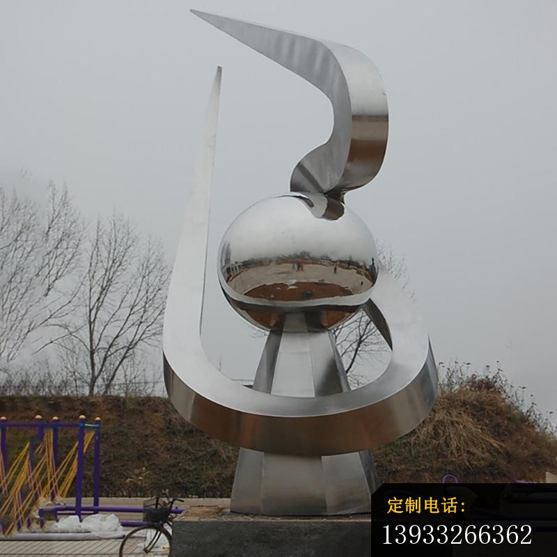 公园不锈钢抽象标志雕塑_800*800